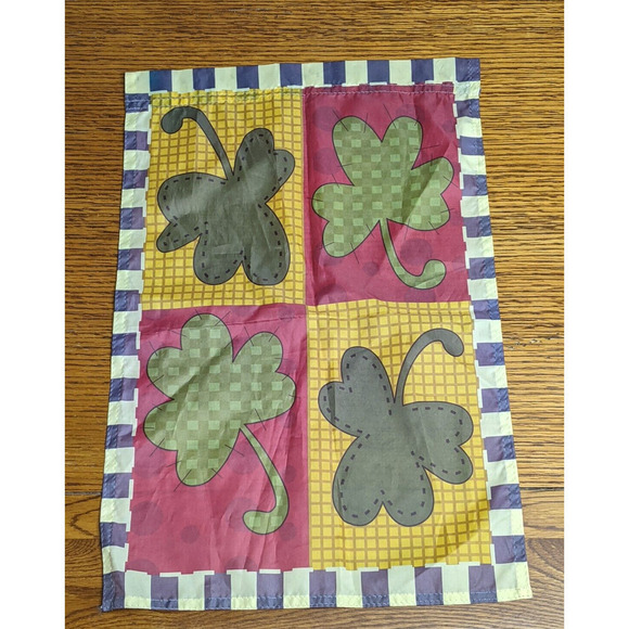 Garden Flags 12x18” Spring Flowers St. Patrick’s LOT OF 3 Gently Pre-Owned - Picture 2 of 5